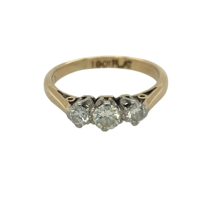 18ct Gold & Platinum Diamond Trilogy Ring