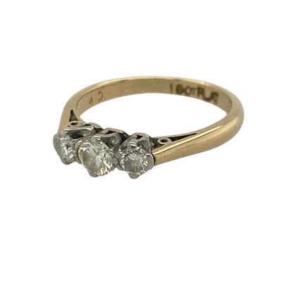 18ct Gold & Platinum Diamond Trilogy Ring