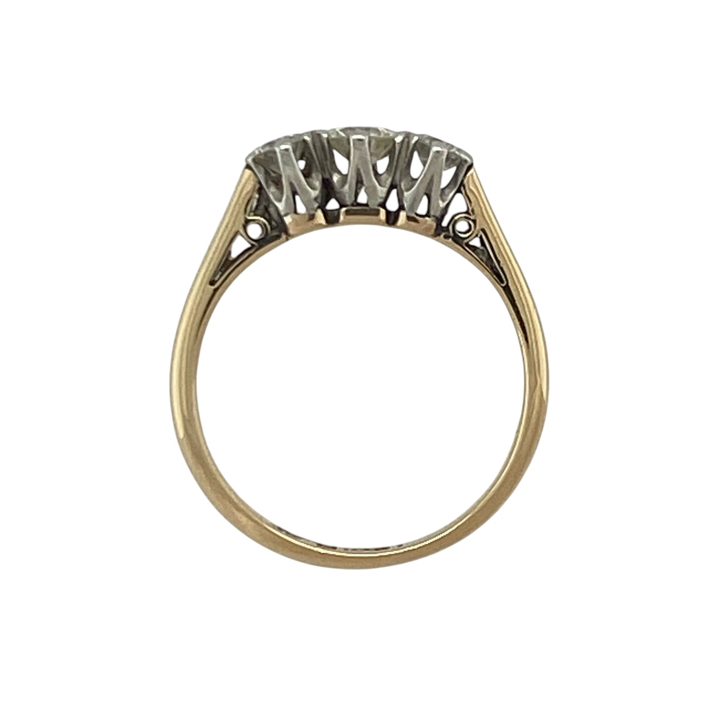 18ct Gold & Platinum Diamond Trilogy Ring