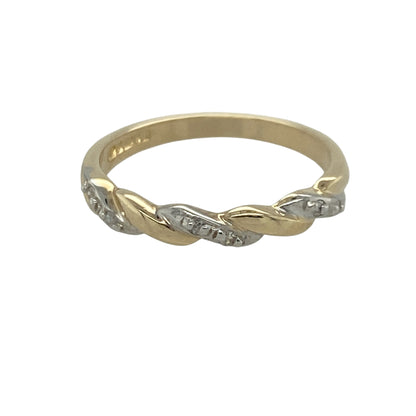9ct Gold & Diamond Twist Band Ring