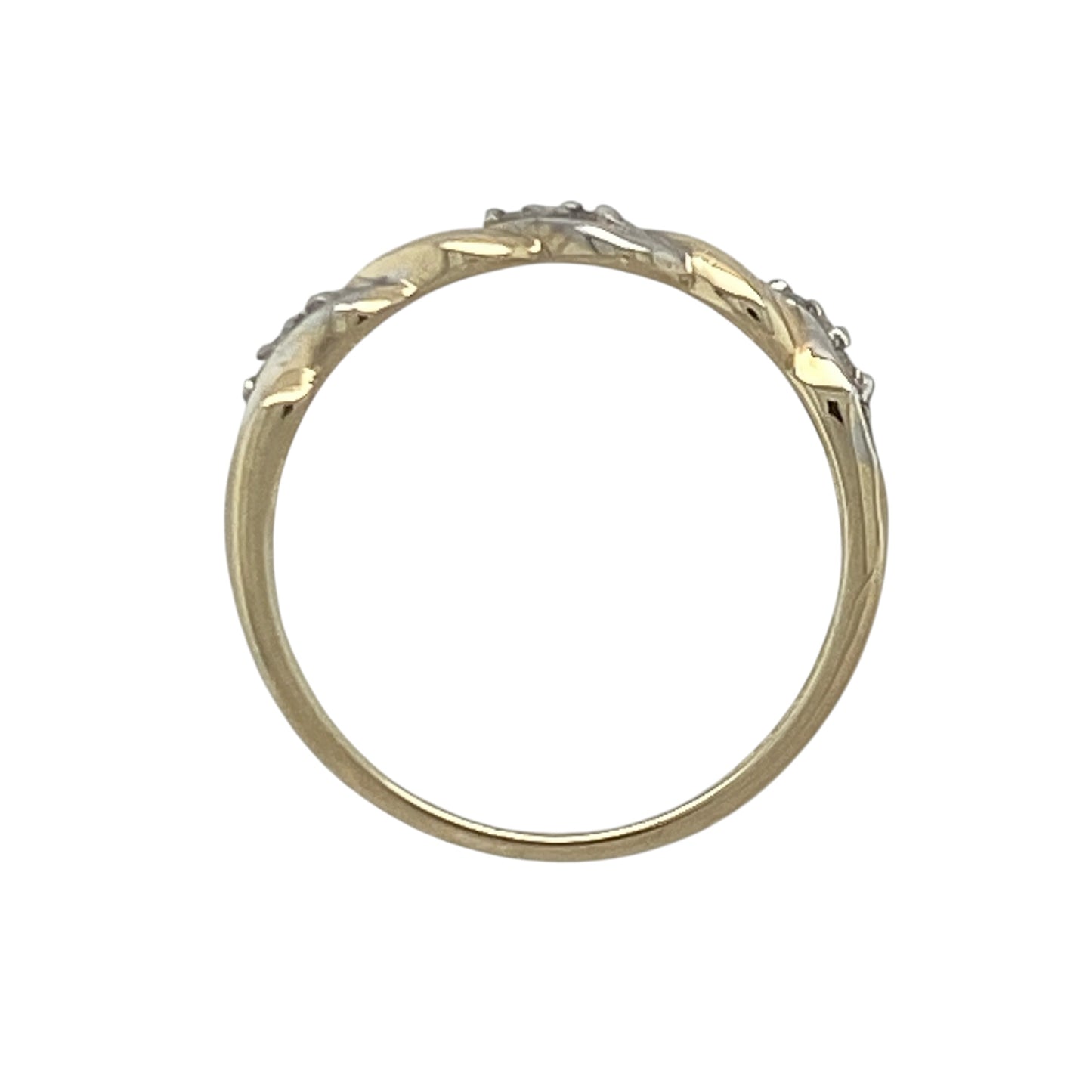 9ct Gold & Diamond Twist Band Ring