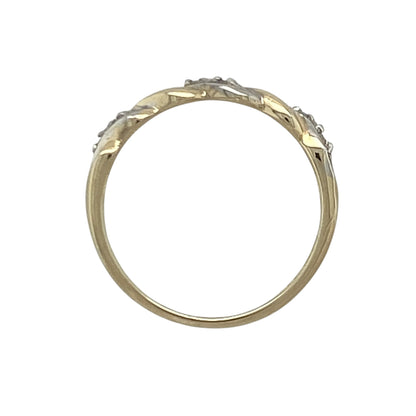 9ct Gold & Diamond Twist Band Ring