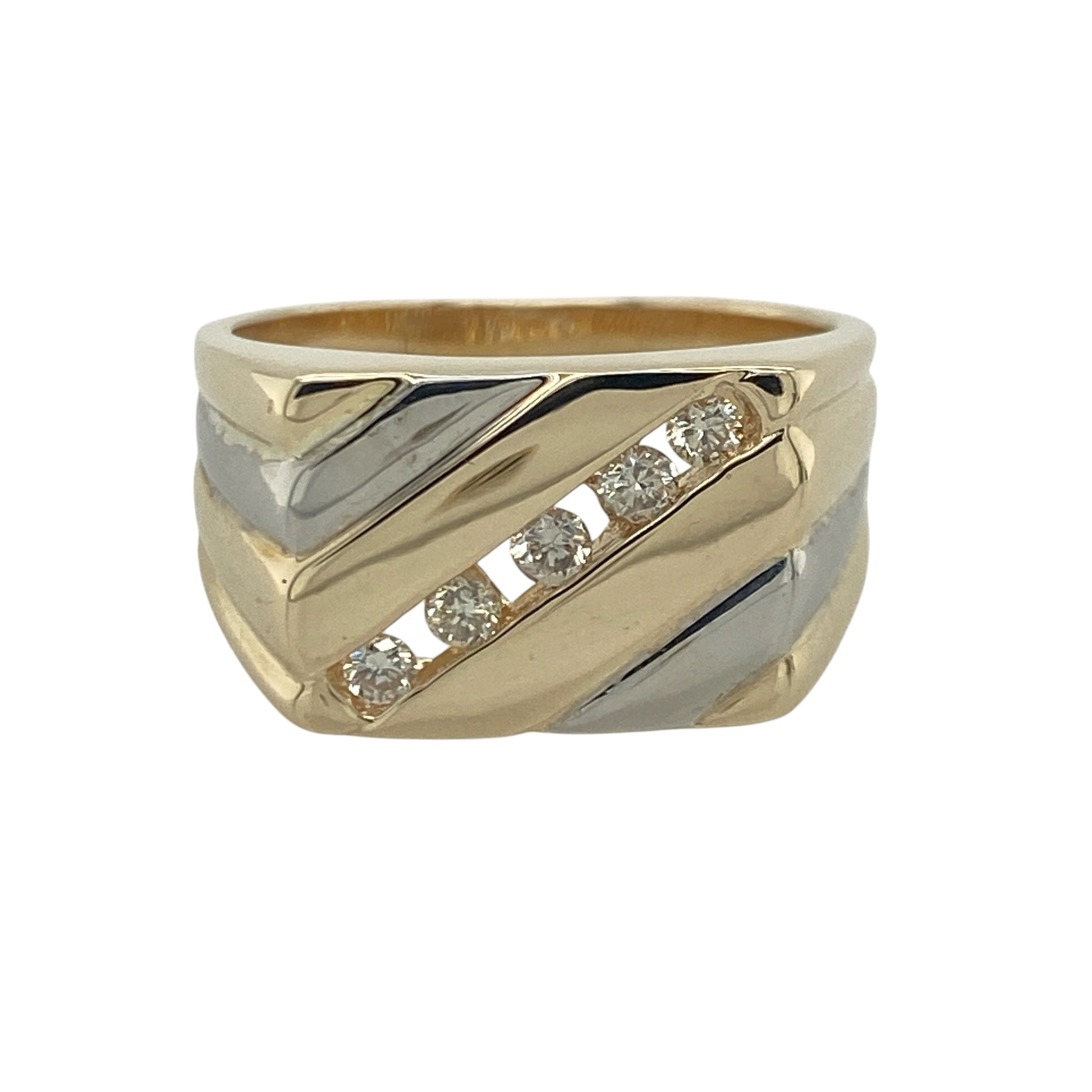 9ct Gold & Diamond Rectangle Signet Ring