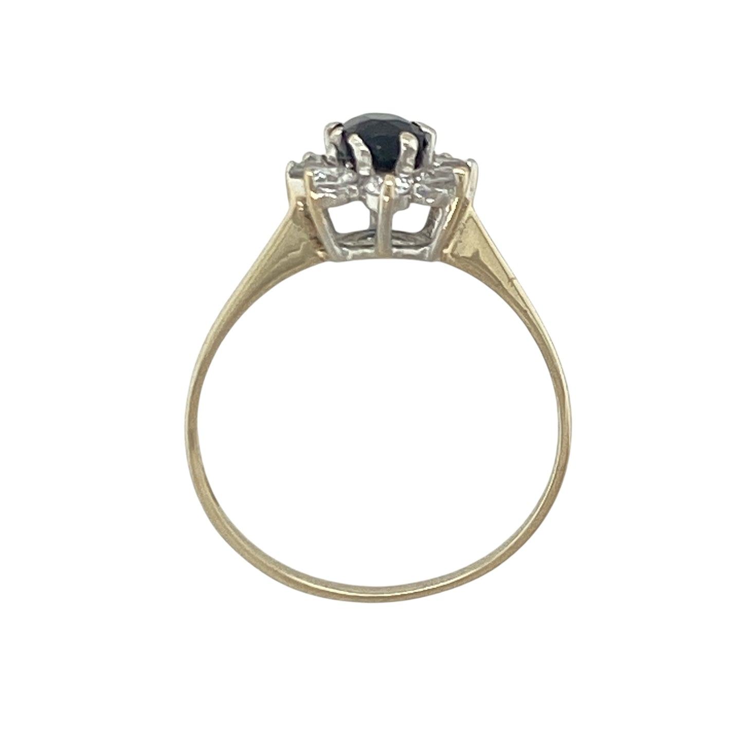 9ct Gold Sapphire & Cubic Zirconia Cluster Ring
