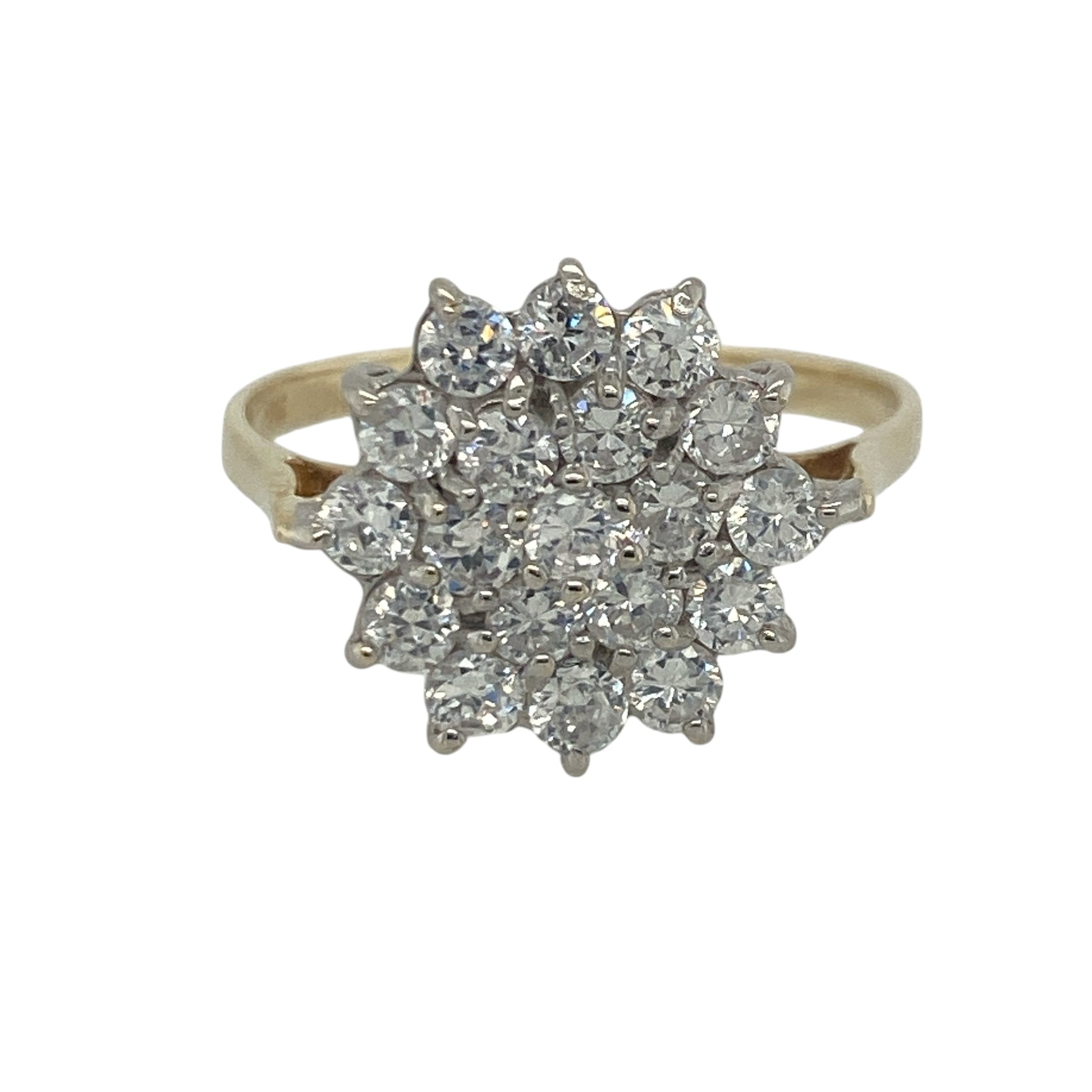 9ct Gold & Cubic Zirconia Cluster Ring