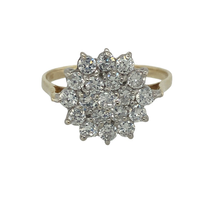 9ct Gold & Cubic Zirconia Cluster Ring