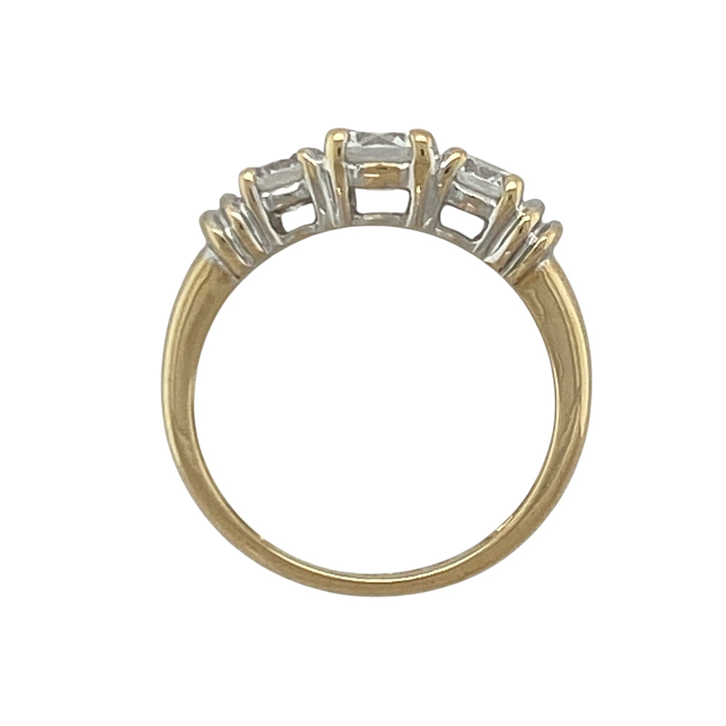 18ct Gold & Cubic Zirconia Trilogy Ring