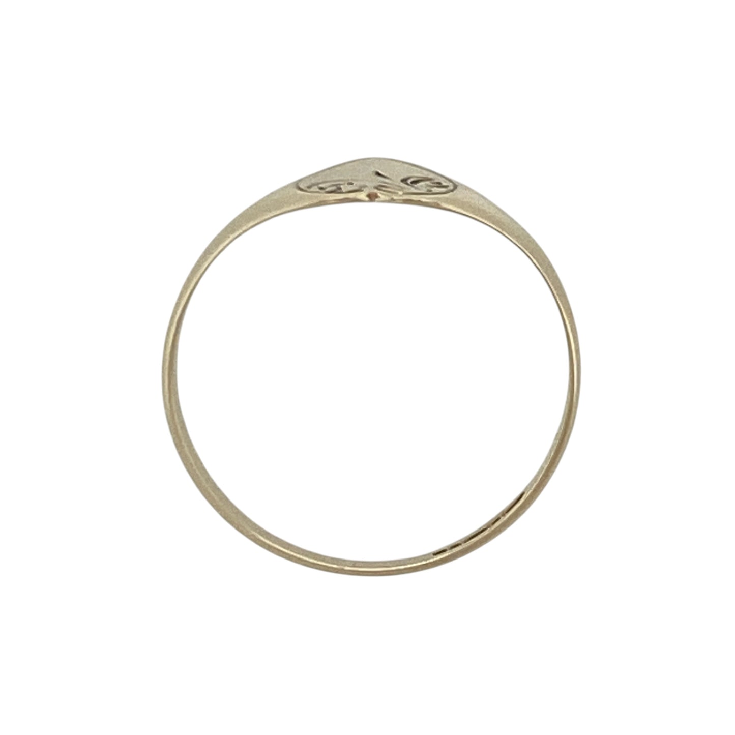 9ct Gold Patterned Heart Signet Ring