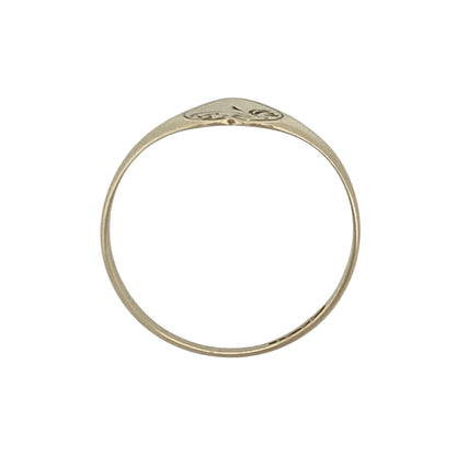 9ct Gold Patterned Heart Signet Ring