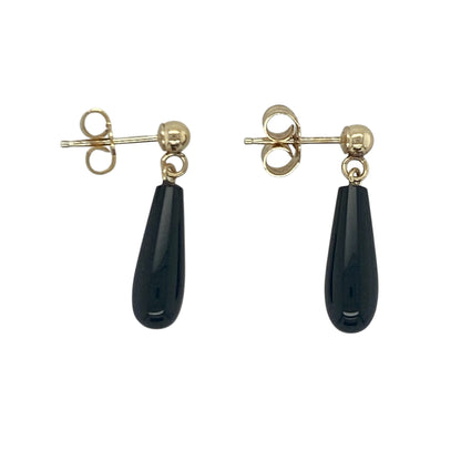 9ct Gold & Onyx Drop Earrings