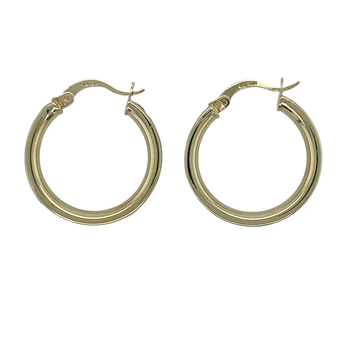 9ct Gold & Cubic Zirconia Hoop Creole Earrings