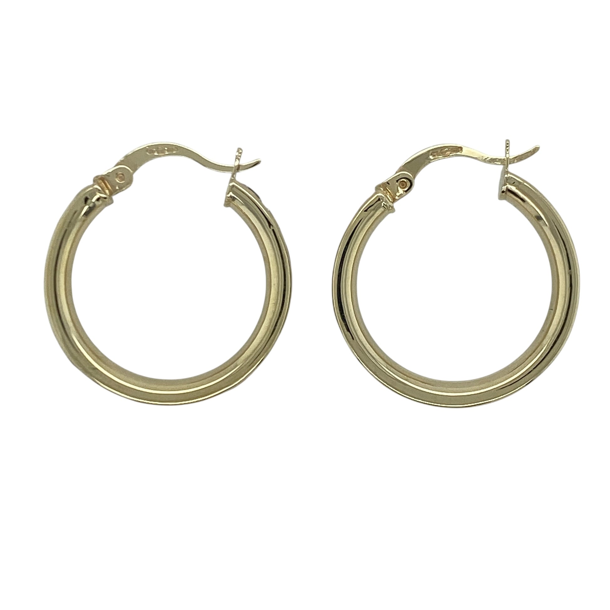 9ct Gold & Cubic Zirconia Hoop Creole Earrings