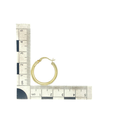 9ct Gold & Cubic Zirconia Hoop Creole Earrings