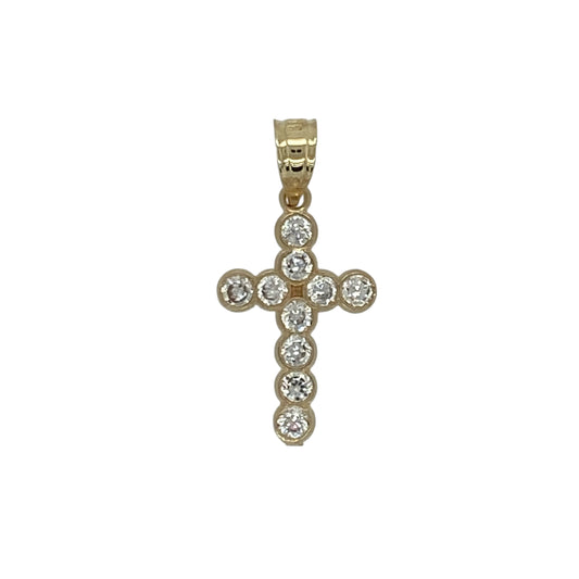 9ct Gold & Cubic Zirconia Cross Pendant