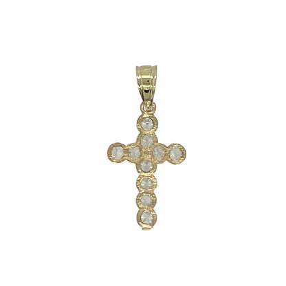 Add a touch of meaningful sparkle to your jewellery collection with this pre-owned 9ct yellow gold cubic zirconia cross pendant, featuring a classic faith-inspired design with elegant everyday appeal—perfect for gifting, special occasions, or daily wear.

Design: The pendant features a delicate cross design accented with sparkling cubic zirconia stones, creating a timeless and elegant look with beautiful light-catching brilliance. Its compact size makes it ideal for everyday wear.