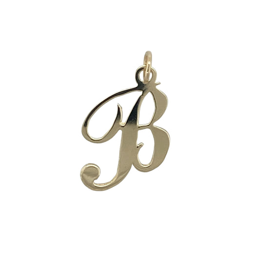9ct Gold Initial 'B' Pendant