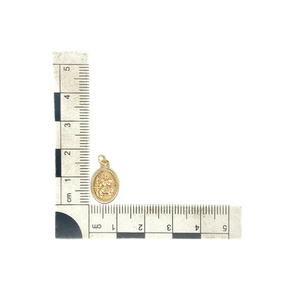 9ct Gold Oval St Christopher Pendant