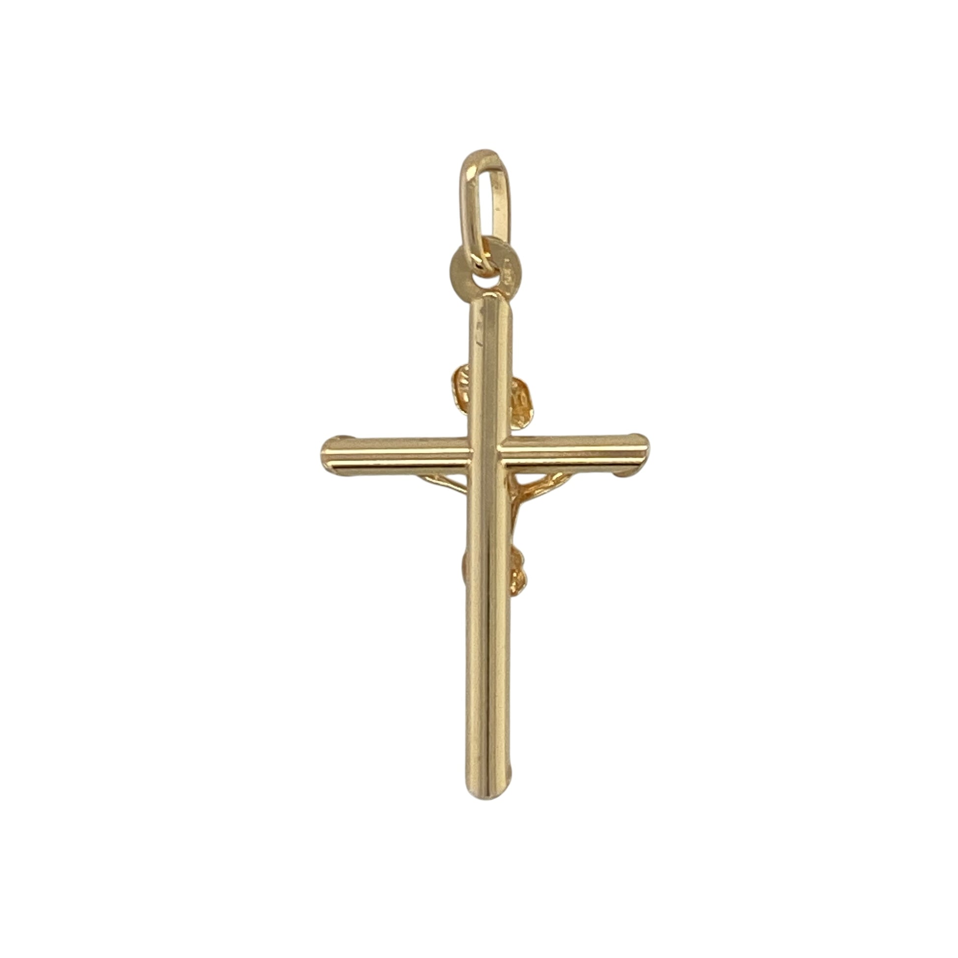 Add meaningful elegance and timeless faith-inspired style to your jewellery collection with this pre-owned 9ct yellow gold crucifix pendant, featuring a classic religious design with enduring everyday appeal—perfect for gifting, personal devotion, or daily wear.

Design: The pendant features a traditional crucifix design, beautifully crafted to create a timeless and meaningful piece of jewellery. Its classic proportions and elegant styling make it suitable for both everyday wear and special occasions.