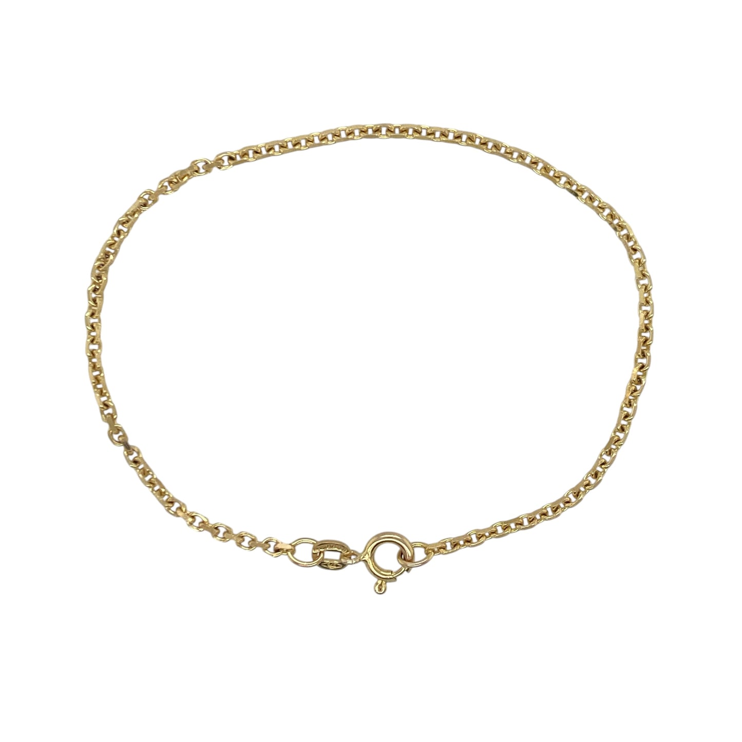 9ct Gold 7" Faceted Belcher Bracelet