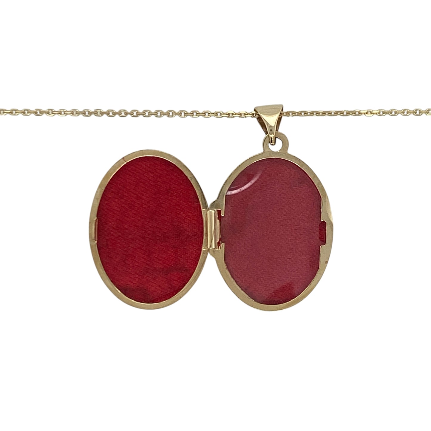 9ct Gold Flower Patterned Oval Locket 18" Necklace
