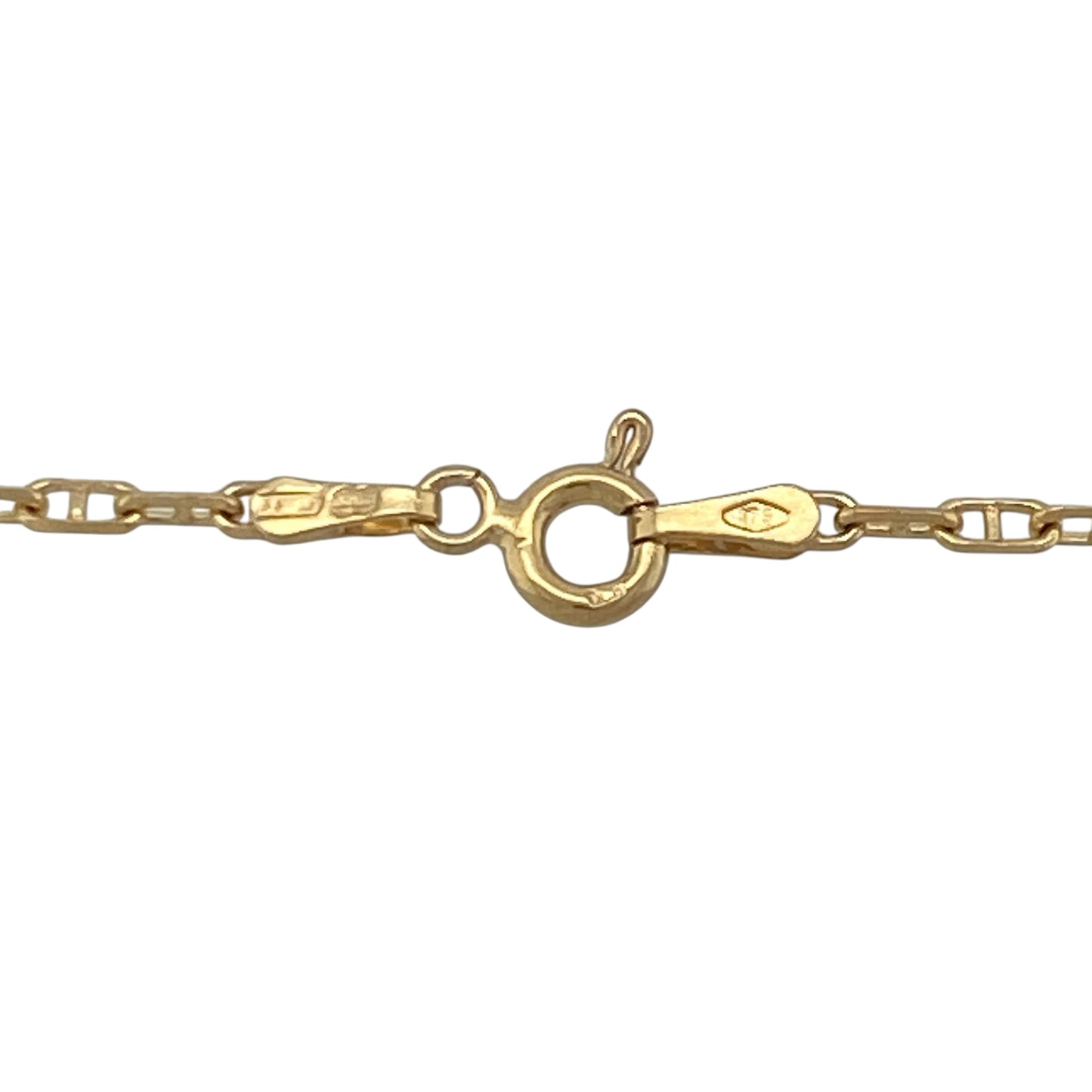Add timeless style and everyday versatility to your jewellery collection with this pre-owned 9ct yellow gold anchor chain, featuring a classic maritime-inspired link design with enduring appeal—perfect for wearing alone, pairing with a favourite pendant, or layering with other necklaces.

Design: The chain features traditional anchor links measuring approximately 2mm wide, creating a refined and elegant appearance with a polished finish that catches the light beautifully.