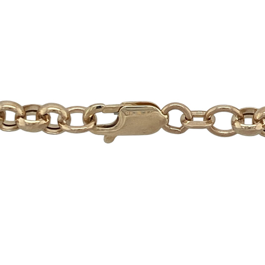Add timeless style and substantial presence to your jewellery collection with this pre-owned 9ct yellow gold belcher chain, featuring a classic link design with enduring appeal—perfect for wearing alone, pairing with a favourite pendant, or making a statement with everyday elegance.

Design: The chain features traditional belcher links measuring approximately 5mm wide, creating a bold and eye-catching appearance.