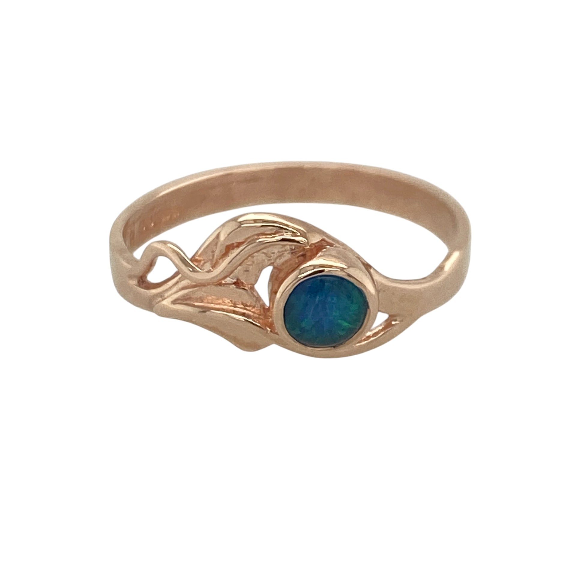 9ct Gold & Opalique Doublet Clogau Leaf Style Ring