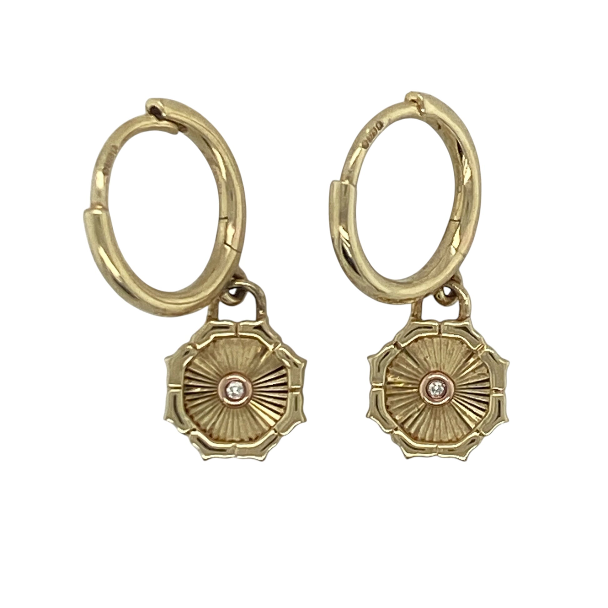9ct Gold & Diamond Clogau Bore Da Drop Earrings