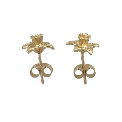 9ct Gold Welsh Daffodil Stud Earrings