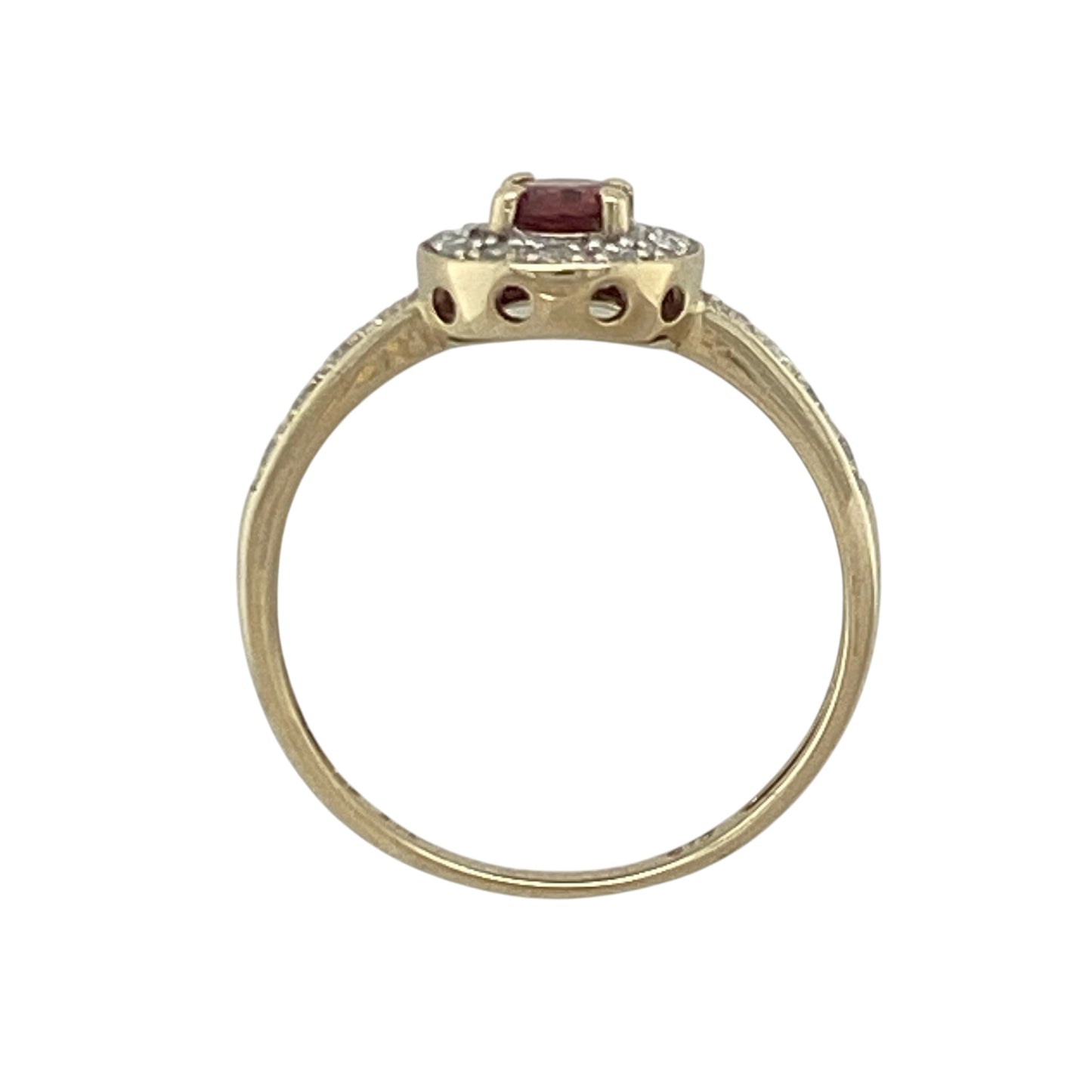 9ct Gold Diamond & Garnet Halo Ring