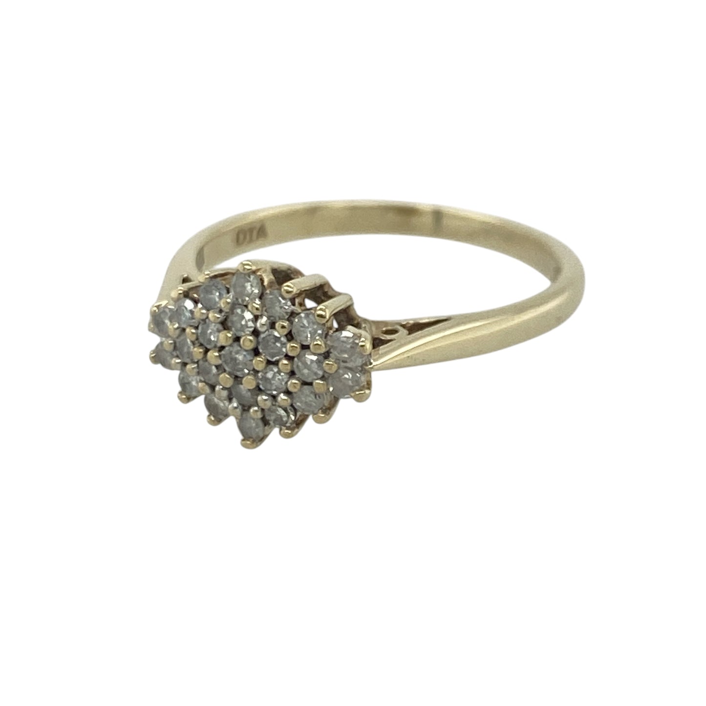 Add timeless sparkle and elegant sophistication to your jewellery collection with this pre-owned 9ct yellow gold diamond cluster ring, featuring a classic multi-stone design with beautiful everyday appeal—perfect for special occasions, gifting, or refined daily wear.

Design: The ring showcases a sparkling diamond cluster measuring approximately 8mm high at the front, creating an eye-catching focal point with impressive brilliance and timeless style.