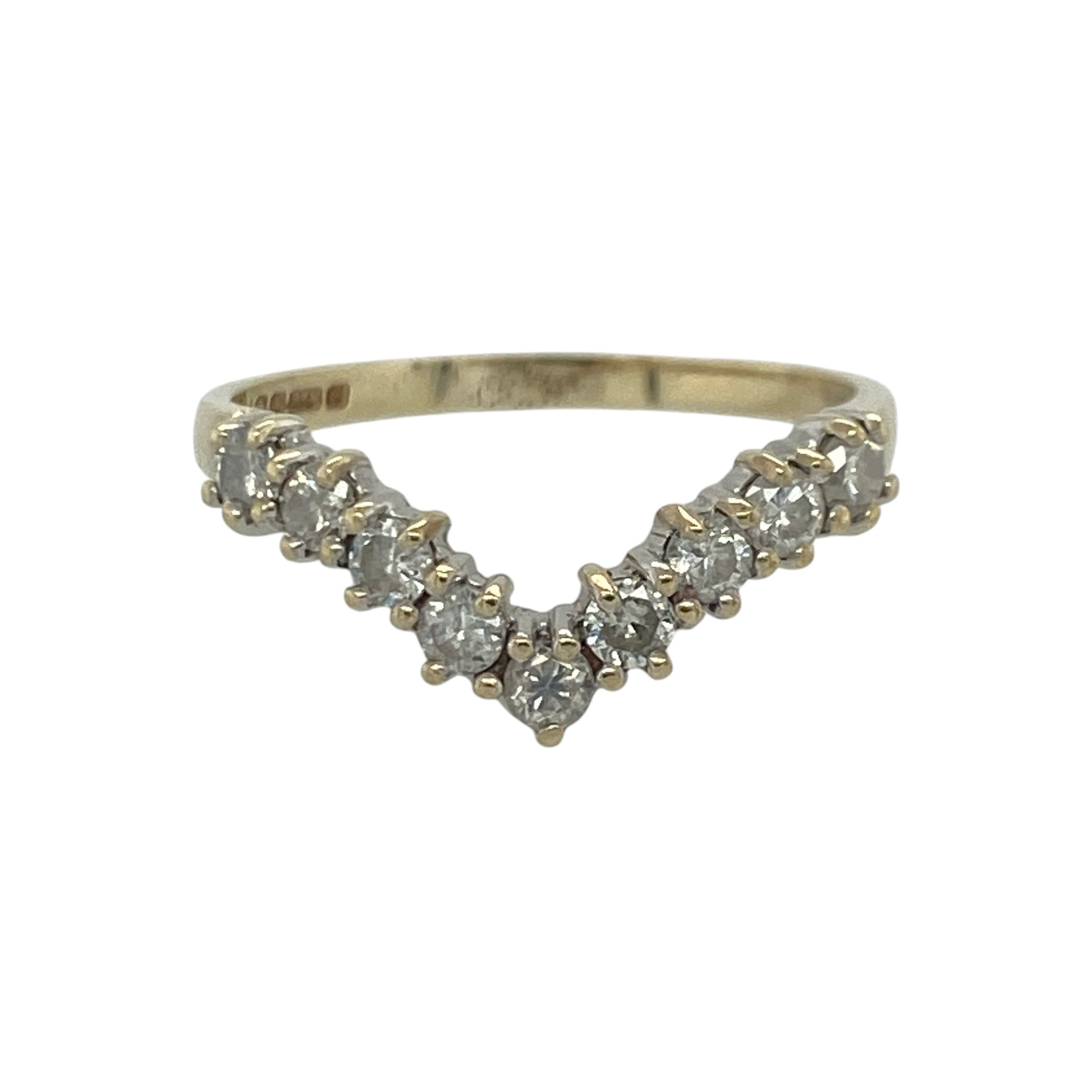 9ct Gold & Diamond Wishbone Ring