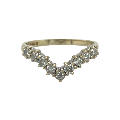 9ct Gold & Diamond Wishbone Ring