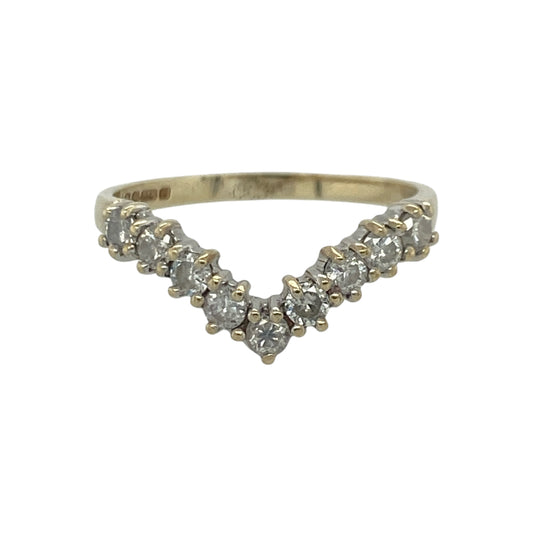 9ct Gold & Diamond Wishbone Ring
