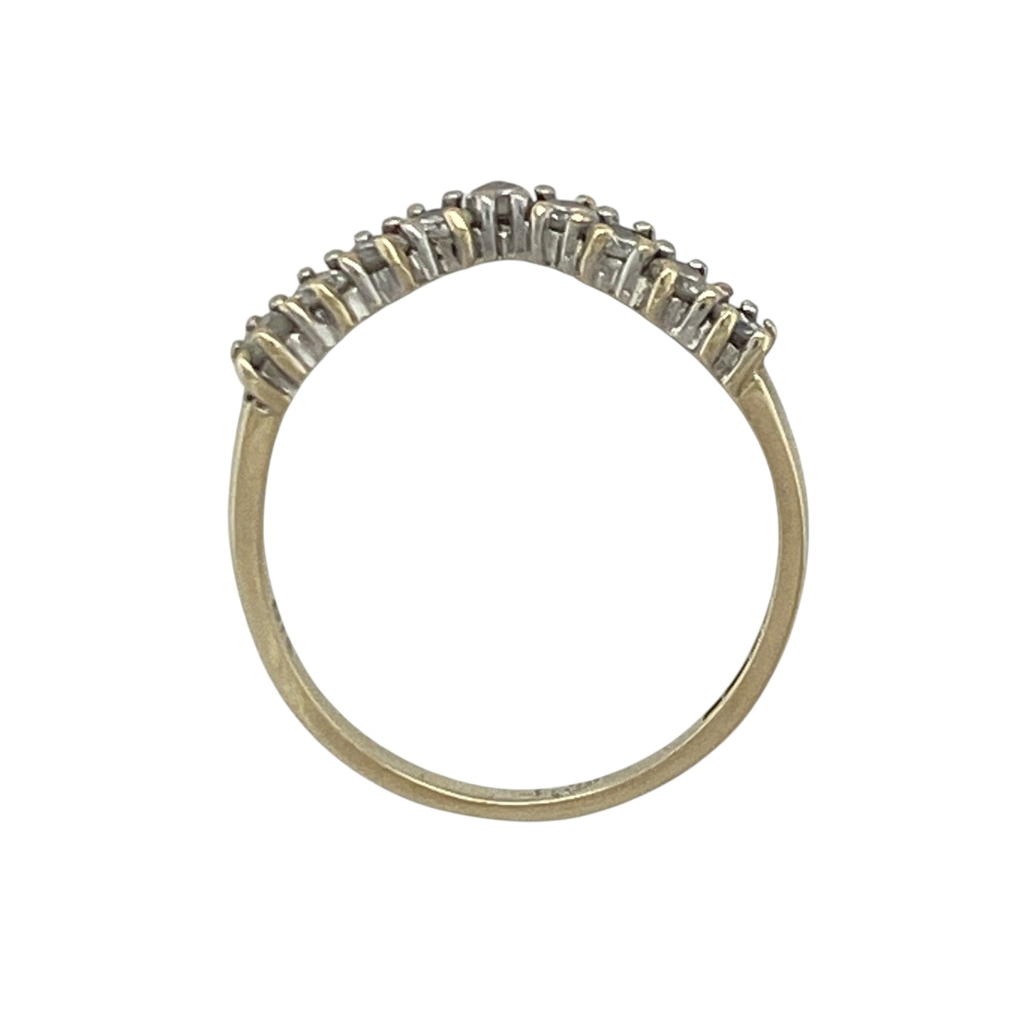 9ct Gold & Diamond Wishbone Ring