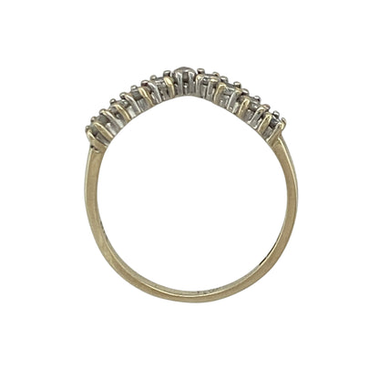 9ct Gold & Diamond Wishbone Ring
