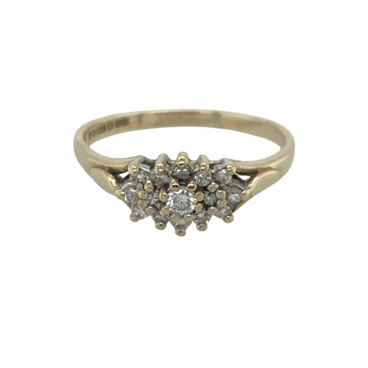 9ct Gold & Diamond Cluster Ring