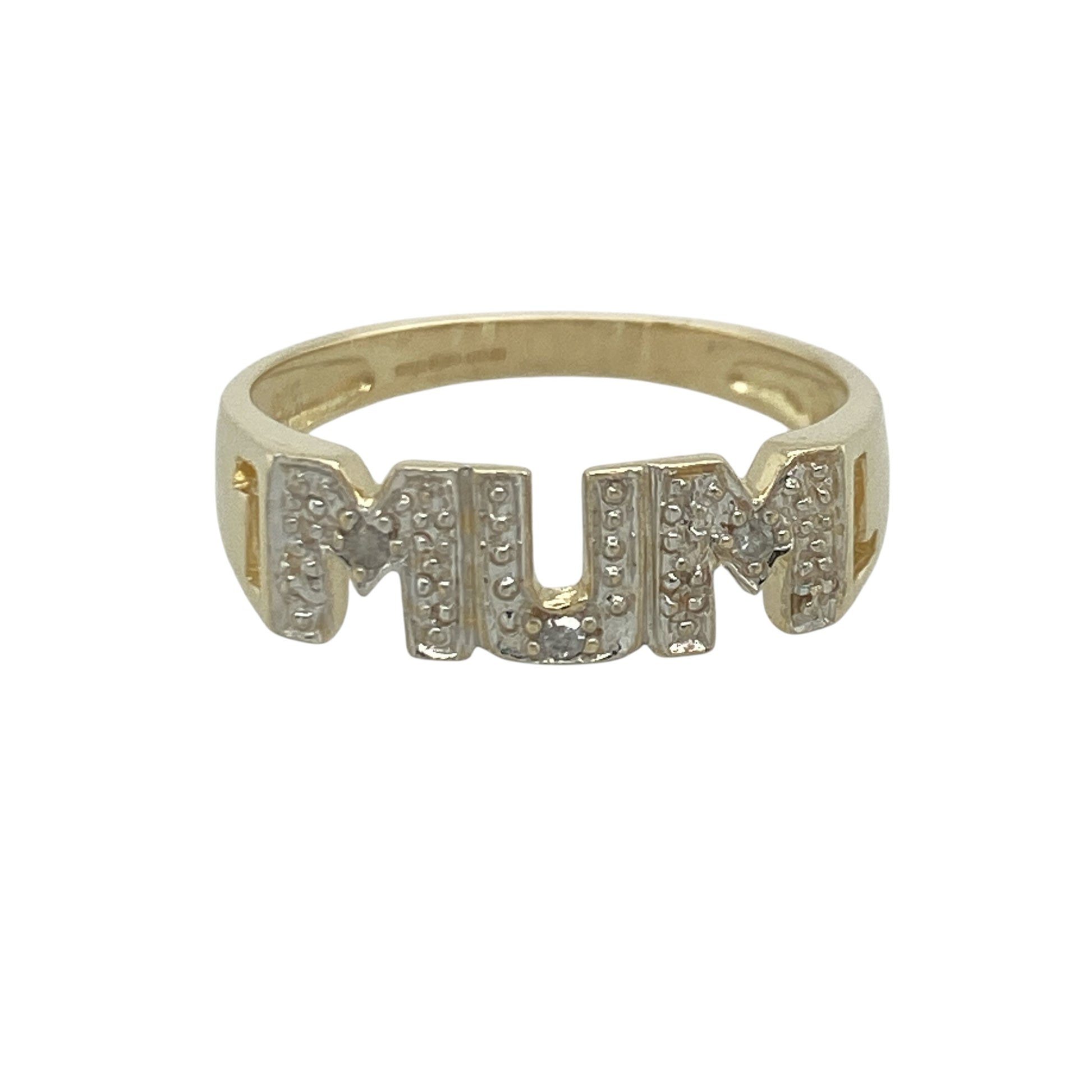 9ct Gold & Diamond Mum Ring