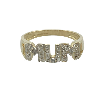 9ct Gold & Diamond Mum Ring
