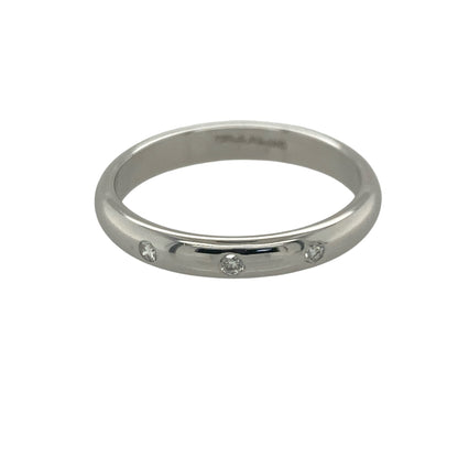 9ct White Gold & Diamond Band Ring