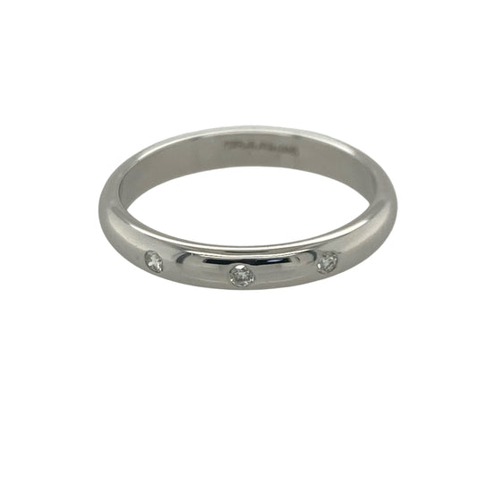 9ct White Gold & Diamond Band Ring
