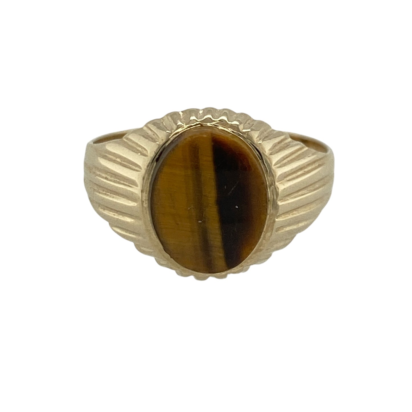 9ct Gold & Tiger's Eye Oval Signet Ring