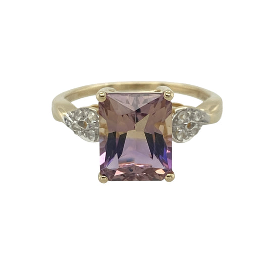 9ct Gold Ametrine & Cubic Zirconia Ring