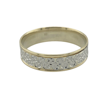 9ct Gold Patterned Band Ring