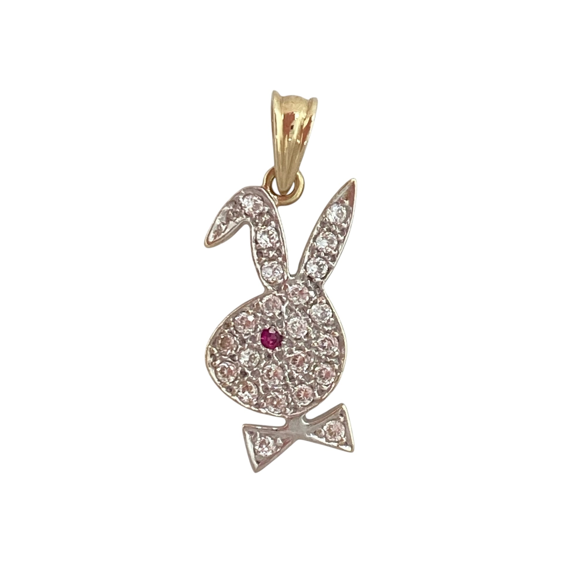 9ct Gold & Cubic Zirconia Bunny Pendant