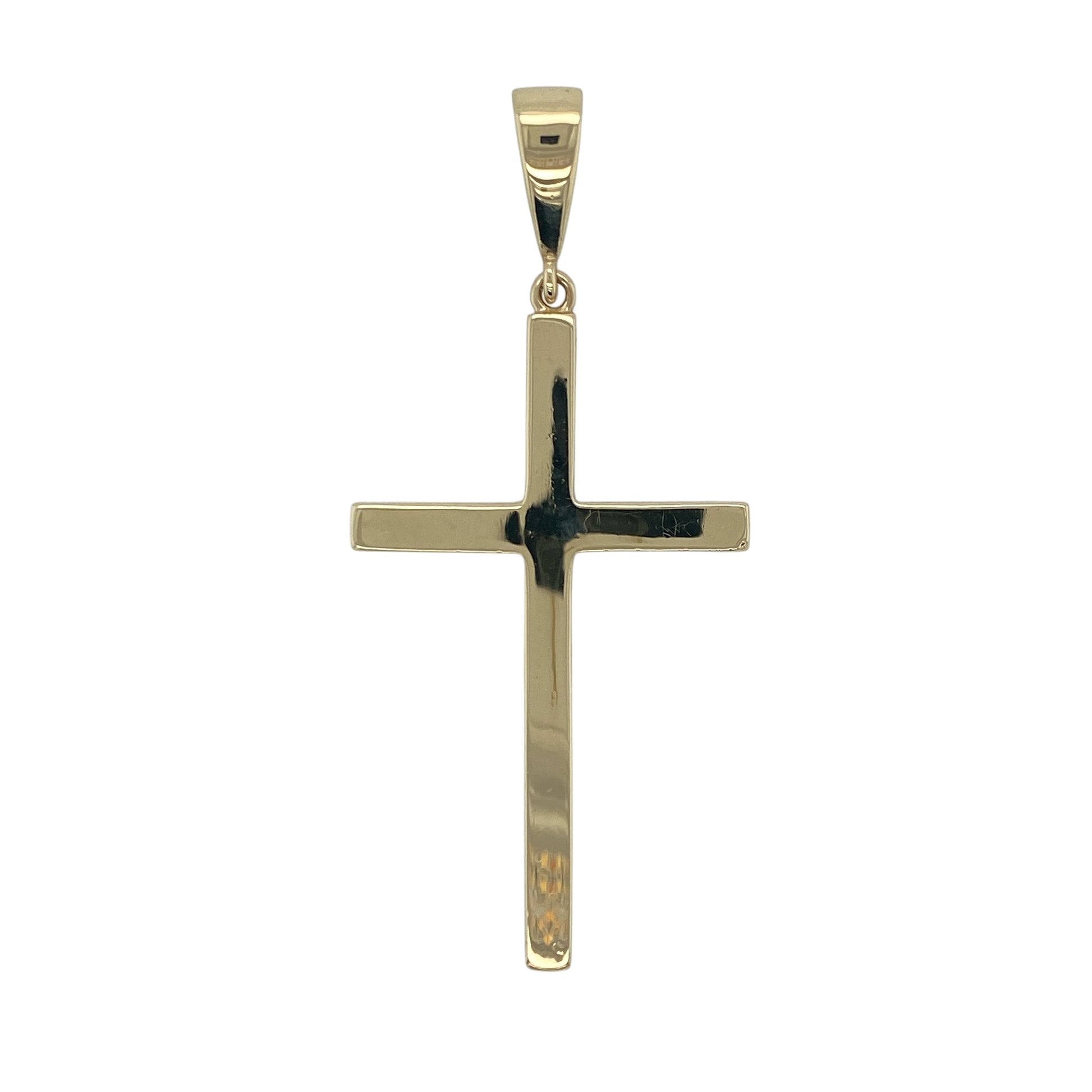 9ct Solid Gold Plain Large Cross Pendant