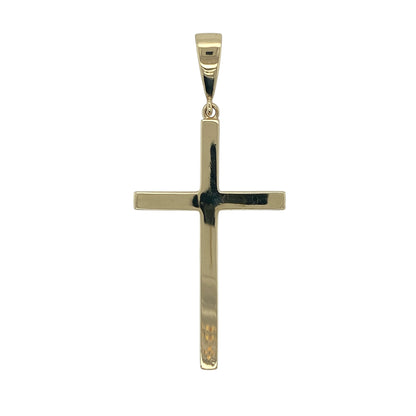 9ct Solid Gold Plain Large Cross Pendant