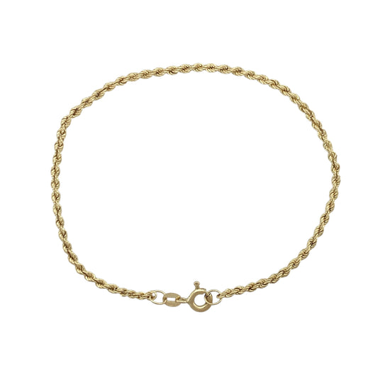 9ct Gold 7" Rope Bracelet