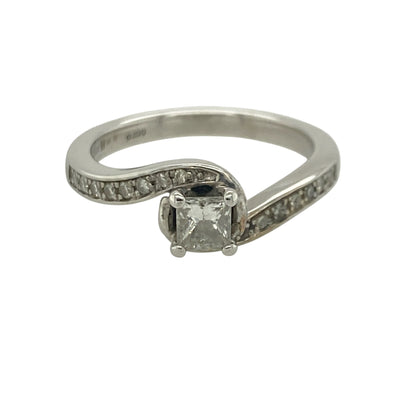 9ct White Gold & Diamond Clogau Solitaire Ring