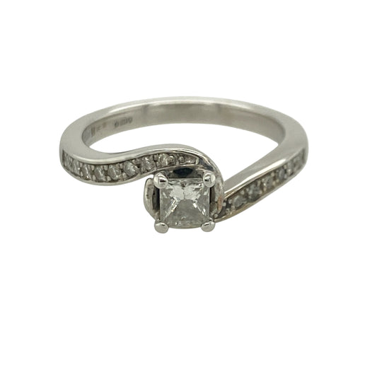 9ct White Gold & Diamond Clogau Solitaire Ring